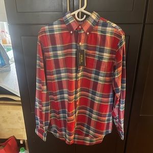 New Polo By Ralph Lauren Plaid Button Down Shirt Size L